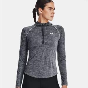 NEW Under Armour Gray and White Velocity Wordmark Hoodie Size Small, MSRP $40